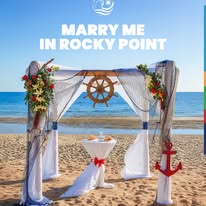 Beach wedding setup in Rocky Point